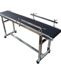Heavy Duty 110V PVC Belt Conveyor Built Tough With Double Guardrails, 70.9 Inch Long Belt, 11.8 Inch Wide, Stainless Steel Frame