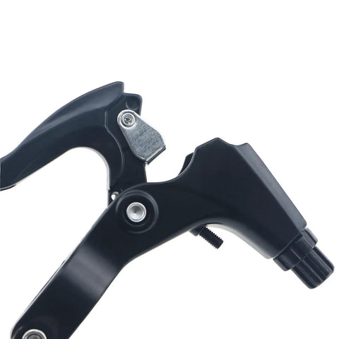 Close-up of black aluminum brake lever from Upgrade Your Ride With This 4 Piece Aluminum Bicycle Brake Set For Mountain And Road Bikes