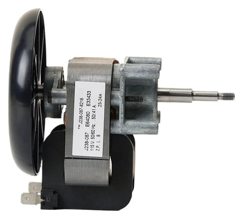 UL Certified 115V High Torque Oven Fan Motor for Drying Box and Lab Equipment, showing detailed motor structure and fan blade.