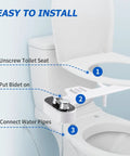 Installation steps for Hot And Cold Bidet Attachment For Toilet Ultra Slim Design With Warm Water.