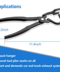 Mejiao exhaust hanger removal tool with pliers, black, 11.4-inch length for removing exhaust rubber hangers.