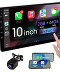 10.1 Inch Double Din Car Stereo With Wireless CarPlay And Android Auto HD Touchscreen Mirror Link Bluetooth 5.0 Backup Camera