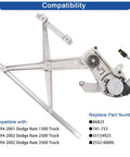 Power Window Regulator With Motor Front Left Driver Side For Dodge Ram 1500 1994-2001, Ram 2500 1994-2002, Ram 3500 1994-2002 Replacement OE 741-753 55154925 2552-6000L 86823, metal assembly