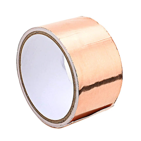 Copper Foil Tape With Pro Grade Heavy Duty Adhesive Shielding For Grounding, Guitar Shielding, Stained Glass And Electrical Repairs
