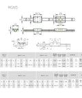 Technical drawing of MGN5C carriage for Miniature Linear Rail Slide Kit With 34mm 44mm 50mm And 100mm Options Precise Guide Carriage 1 Piece Slick And Smooth Linear Motion System For CNC 3D Printing Automation Robotics And Workshop Projects Durable Aluminum Build.