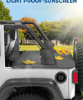 Rugged Tonneau Cover For Wrangler JK 4 Door 2007 To 2018 JKU Cargo Trunk Tailgate Cover installed on Jeep, showcasing magnetic system