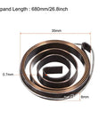 Heavy Duty Drill Press Return Spring Quill Feed Coil Assembly 26 Inch Long Machine, 680mm steel coil, dual hook design, black.