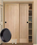 Installed Six Pack Black Snap-In Closet Door Finger Pulls 2-1/8 Inch No Nails Needed Easy Install For Pocket Doors