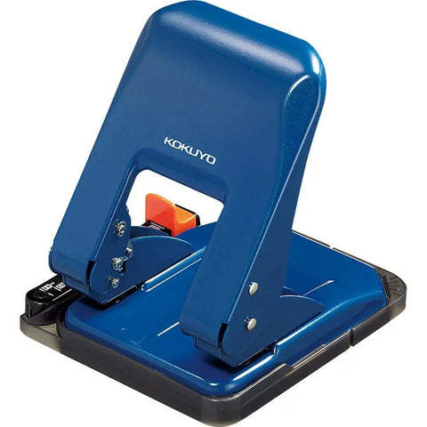 Heavy-Duty 2-Hole Punch With Smooth Action, Handles Up To 37 Sheets, Adjustable Paper Guides, Ergonomic Palm-Sized Design in Blue