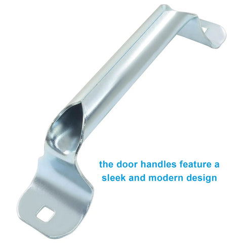 Heavy Duty Iron Garage Door Lift Handles 2 Pack Silver Corrosion Resistant Rolled Grip showing sleek modern design and solid construction.