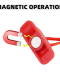 Two Pack Universal Treadmill Magnet Safety Keys with Rectangular Magnetic Emergency Stop Switch displayed with magnetic operation.