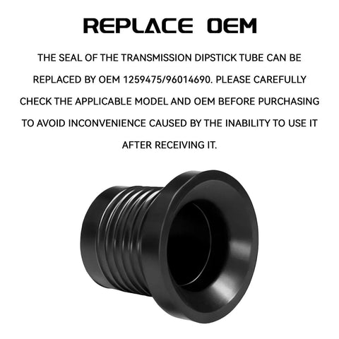 DIY Friendly Transmission Dipstick Tube Seal Replacement Grommet For 4L60-E 4L60 4T65-E 4L80-E MD8 Automatic Transmission Soft Rubber Dipstick Seal OEM 1259475 96014690 Fits Cadillac Hummer Chevy GMC Oldsmobile with Replace OEM text