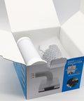 Slick 60W Desktop Dust Collector With Retractable Straw And Bright LED Light For Wood Carving Metal Sanding And Workbench Cleanup Compact Portable Shop Vacuum Extractor in packaging.