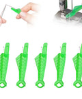 Fish Mouth Needle Threader For Sewing Machines And Hand Use Automatic Needle Threader Tool displayed in green plastic