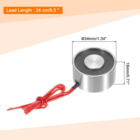 5V Round Solenoid Electromagnet With 180N Peak Force And 18Kg Holding Suction DC Electric Lifting Magnet For Automation Equipment