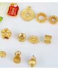 Top Tier Gold Rosette Pendant Beads For Dope Diy Jewelry Making Solid Metal Spacers 11Mm Bulk Craft Kit With Baking Lacquer Finish For Fresh Projects Today, assorted gold beads and charms.