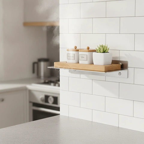 Sturdy Stainless Steel L Shaped Shelf Bracket Wall Mount For Kitchen And Bathroom Holds Floating Shelves And Spice Racks Solidly