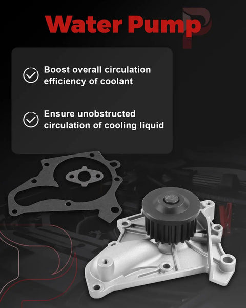 Thinking Process: Subaru timing belt kit water pump with gasket and pulley, metal engine cooling part