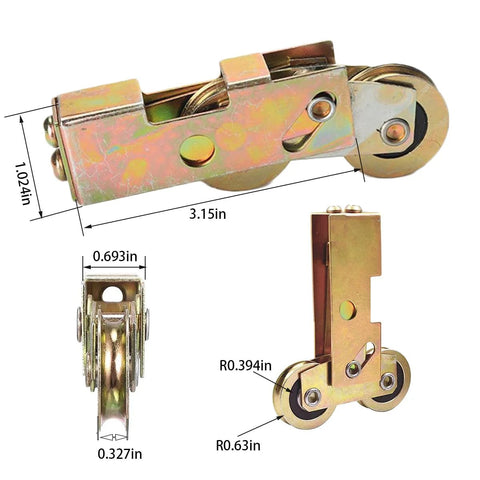 Two Pack Tandem Sliding Patio Door Roller Assembly One And A Quarter Inch Wheel With Steel Ball Bearings Rear Adjustable Replacement
