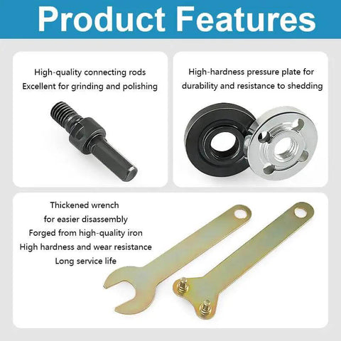 10Pcs Electric Drill Angle Grinder Connecting Rod Set With 10mm Adjustable Rotary Driver Shaft Adapter And Spanner for multipurpose use