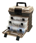 Stow N Go Toolbox Pro Rack Organizer With Top Toolbox And Graphite Gray And Sandstone Finish, Two Deep Removable Trays, StowAway Compartments