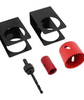 Top Tier Door Entry Lock Installation Kit With Precision Guide Template And Hole Saw Tools Fits 1 3/8 To 1 3/4 Inch Wood Doors For Mess Free Cutouts Every Time, templates and hole saws