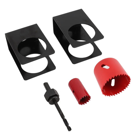 Top Tier Door Entry Lock Installation Kit With Precision Guide Template And Hole Saw Tools Fits 1 3/8 To 1 3/4 Inch Wood Doors For Mess Free Cutouts Every Time, templates and hole saws