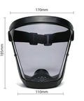 Anti Fog Full Face Shield Five Pack for Adults With Transparent Lightweight Breathable Design Large Coverage From Eyebrows To Chin Protects Against Droplets Dust Saliva Oil Reusable And Easy Clean All Day Comfort Grey shown front view