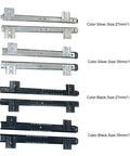 Full Extension Ball Bearing Drawer Slides 1 Pair For Home Office Long Rail Silver 27mm 1.06 Inch Easy Tool Free Installation With Detachable Quick Release Latches For Fully Extendable Maximum Storage Access, showing silver and black slides in 27mm and 35mm widths