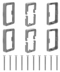Six Pack Half Inch Single Gang Receptacle Box Extenders With Screws Gray For Upgrading Electrical Outlets And Switches In Walls