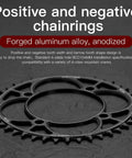 104BCD CNC Aluminum Narrow Wide Chainring For MTB And Road Bikes, 34T, 32-52T Range, Ultra Light 7075-T6, Black, anti-drop design