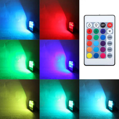 Powerful 200W RGB LED Flood Light With IR Remote Dimmable Color Changing Wall Washer with various colors and remote control