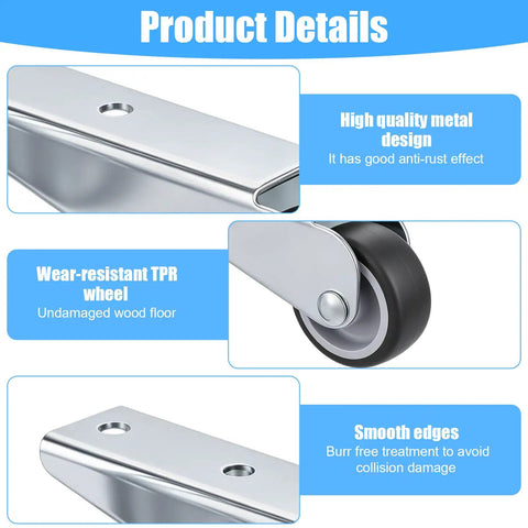 Heavy Duty Vertical Gate Support Track Rollers And Wheels For Smooth Sliding Patio Doors Anti Sag Fence Hardware close-up of metal track and TPR wheel.