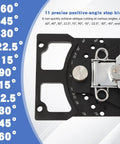 11-Position Adjustable Track Saw Square With CNC Machining For Top Notch Precision Cutting, 60 Degree, 45 Degree, 30 Degree And Other Positive And Negative Angle Stops, Universal Track Saw Accessory For Accurate Miter Cuts And Fast Layouts, black metal track saw angle guide with 11 stops