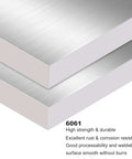 Close-up of two Four Pack 6061 Aluminum Sheets 3.9 X 3.9 X 0.47 Inch Aluminum Plate With Protective Film, finely polished and deburred
