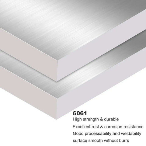 Close-up of two Four Pack 6061 Aluminum Sheets 3.9 X 3.9 X 0.47 Inch Aluminum Plate With Protective Film, finely polished and deburred