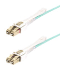 OM4 Push-Pull Fiber Cable 10ft 3m LC to LC for High-Density Setups With Retractable Connectors, EMI Shielded, Supports Up To 100Gbps Networking, Toolless Polarity Swap For Easy Insertion And Removal, LC duplex connectors