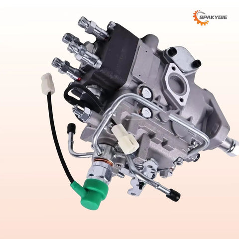 Premium Heavy Duty Fuel Injection Pump For Mitsubishi S4S-DT Diesel Engine 336 9191 Direct Replacement showing top angle with fuel lines.