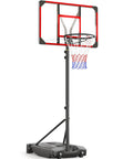 Kids Adjustable Outdoor Basketball Hoop 4.82 To 8.53 Feet Portable Backyard Driveway Hoop With Enlarged Base And PC Backboard