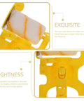 Yellow Corner Paint Roller Brush For Drywall And Door Frames Interior Walls Smooth No Sweat Finishing With Sturdy Grip Handle close-up showing removable foam pad.