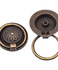 Antique Round Drawer Pulls Vintage Style Knobs for Furniture Cabinet Cupboard Dresser Bronze Finish Zinc Alloy 8 Pieces