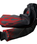 FR Sleeves 9 Oz Flame Resistant Cotton With Durable Reinforcement Layer 19 Inch Length One Size Fits Most Black With Red Flames