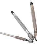 Slick 3-Pc Pin Vise Hand Drill Set for Watch Repair showing three metal clamps with rolling handles, precision tools for watchmakers.