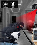 Intruder detection by 4 Channel DVR Wired CCTV Security System with 4 1080P Metal Waterproof Cameras, night vision activated.