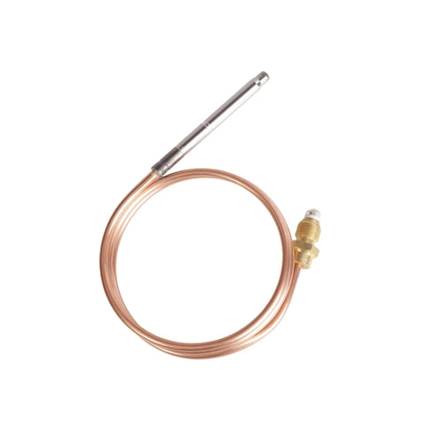 Copper thermocouple with stainless steel probe and brass snap-fit connector, 36in for Robertshaw thermostat pilot burner