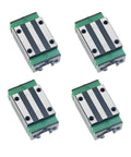 Four HGH15CA blocks from Heavy Duty 1000Mm Square Linear Guide Rail Kit Featuring Rock Solid HGR15 Track For DIY upgrades.
