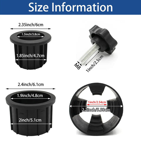8 Piece Umbrella Base Hole Ring Plug Covers And Caps Set For Patio Stand Replacement Parts size details and specifications