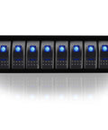 8 Gang Waterproof Rocker Switch Panel With Blue LED Backlight For 12V And 24V Boats Cars Trucks Marine RVs And Trailers