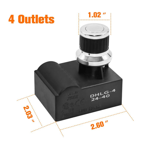 Four Outlet AA Battery Push Button Spark Generator Igniter For Grills Easy Replacement With Chrome Cap