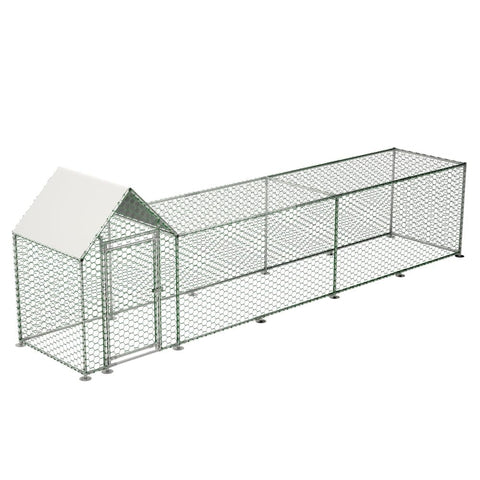 Heavy-Duty Galvanized Steel Chicken Coop Run Built Tough For Backyard Poultry Housing With Weather-Resistant Cover And Secure Mesh Enclosure 1x1 Plus 4m Run For Easy, Safe Outdoor Containment